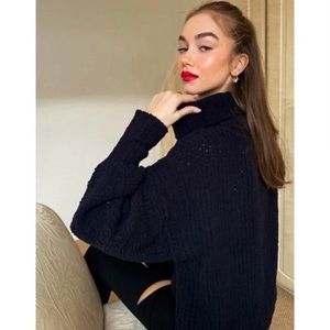 NWOT Free People Be Yours Knit Pullover In Black Size Small